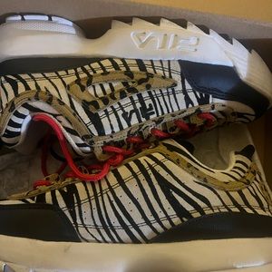 Cheetah and Zebra print Fila shoes with red laces
